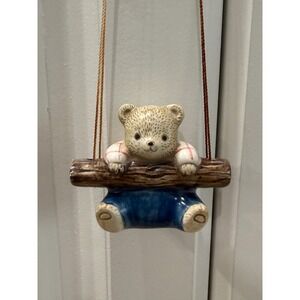 VTG Takahashi San Francisco Swinging Bear Porcelain Japan Animals on Swings
